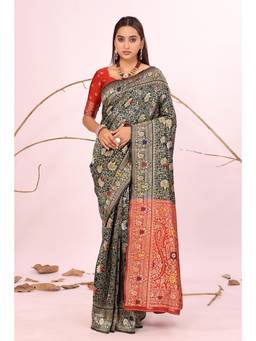 Nyri - Green New Trendy Wedding And Festival Wear Silk Blend Banarasi Woven Designer Saree