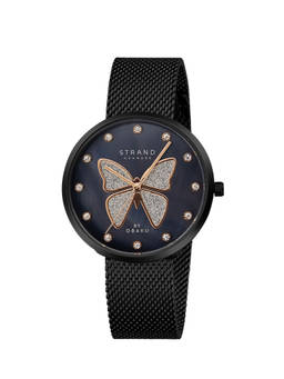 Strand by Obaku - Butterfly Charcoal Mop Dial Quartz Watch For Women (S700LXBBMB-DB)