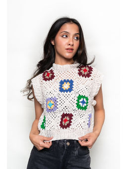 FREAKINS - Ecru Crochet Top