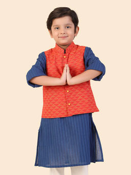 Fabindia - Red Cotton Hand Block Printed Jacket