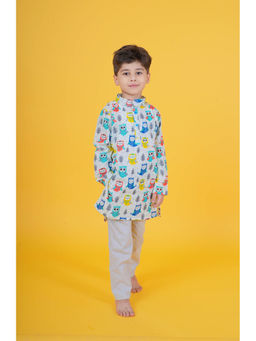 Little Musketeer - Boys Quirky Printed Thread Work Kurta