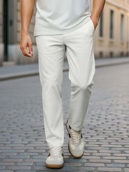 Bewakoof - Men's Light Grey Cotton Linen Pants