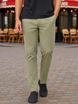 Bewakoof - Men's Olive Green Cotton Linen Pants