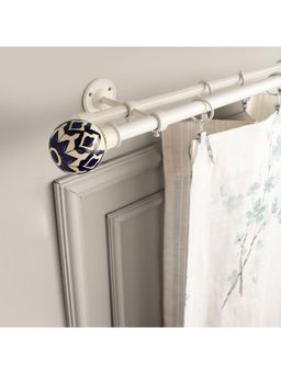 The Decor Mart - Extendable Double Curtain Rod with Mughal Art Finial Hardware (48-88 Inch)