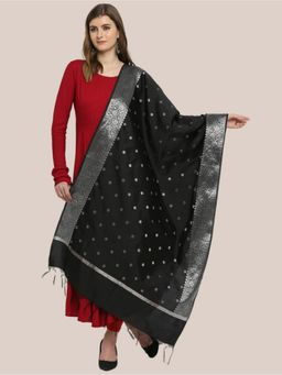 Dupatta Bazaar - Womens Black Silk Dupatta