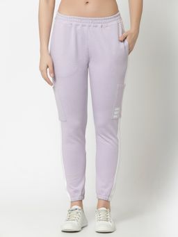Club York - Women Light Purple Solid Cotton Joggers