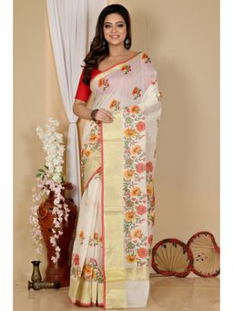 DipDiya - Off White Cotton Saree