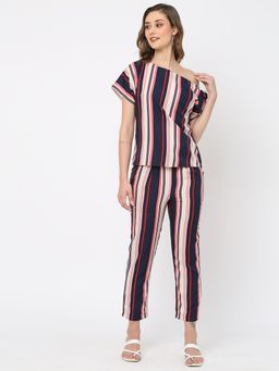 MISH - Women Multi-Color Stripes Co-Ord (Set of 2)
