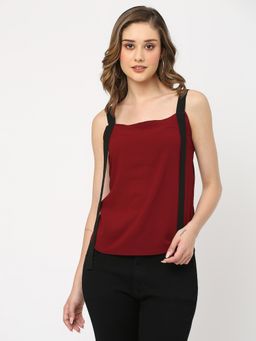 MISH - Women Maroon Solid Top