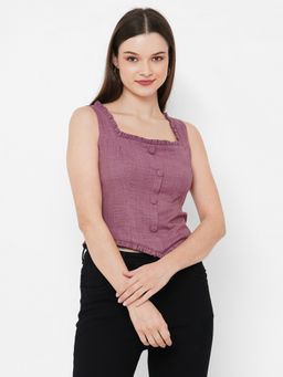 MISH - Women Mauve Self Design Top