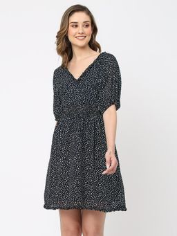 MISH - Women Black Polka Dots Mini Dress