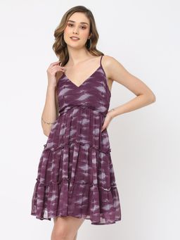 MISH - Women Purple Printed Mini Dress