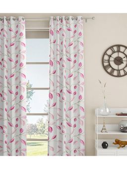 GM - 7 Feet Floral Grommet Single Regular Door Curtain Panel