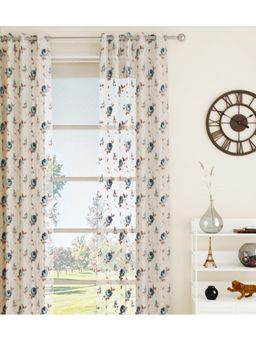 GM - 7 Feet Floral Grommet Single Sheer Door Curtain Panel