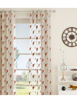 GM - 7 Feet Floral Grommet Single Sheer Door Curtain Panel