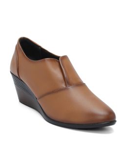 Zoom Shoes - Womens Tan Genuine Leather Pumps