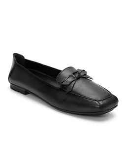 Zoom Shoes - Women Black Genuine Leather Loafers