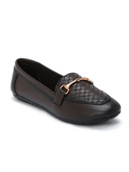 Zoom Shoes - Womens Brown Genuine Leather Loafers
