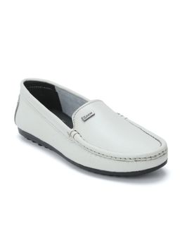 Zoom Shoes - Womens White Genuine Leather Loafers