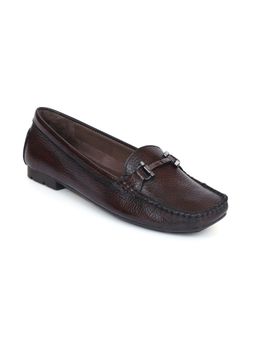 Zoom Shoes - Womens Brown Genuine Leather Loafers