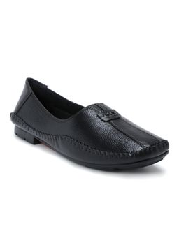 Zoom Shoes - Women Black Genuine Leather Loafers