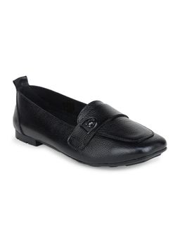 Zoom Shoes - Women Black Genuine Leather Loafers