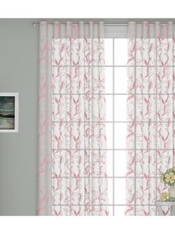 GM - 7 Feet Floral Grommet Single Sheer Door Curtain Panel