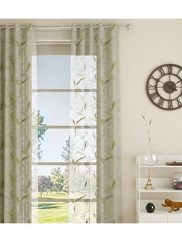 GM - 7 Feet Floral Grommet Single Sheer Door Curtain Panel