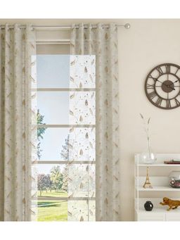 GM - 7 Feet Floral Grommet Single Sheer Door Curtain Panel