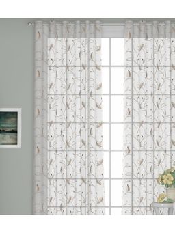 GM - 7 Feet Floral Grommet Single Sheer Door Curtain Panel