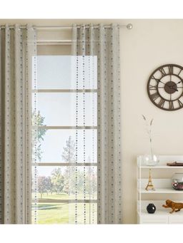 GM - 7 Feet Geometric Grommet Single Sheer Door Curtain Panel