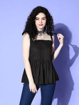 InWeave - Women Black Solid Top