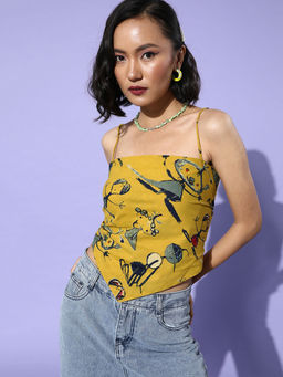 InWeave - Women Mustard Printed Top