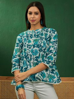 InWeave - Women White Floral Top