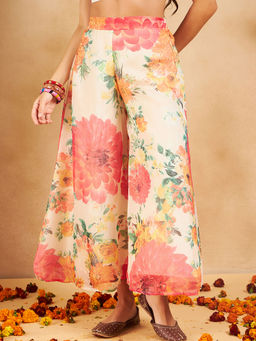 InWeave - Women Cream Floral Palazzo