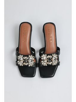 ELVIRAA - Stone Embellished Heel Black