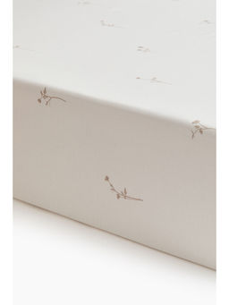 H&M - White Patterned cotton fitted sheet