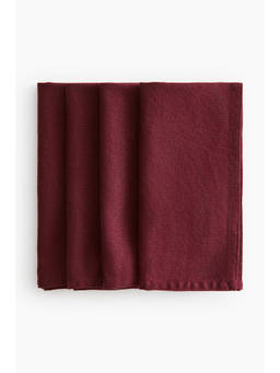 H&M - Red 4-pack linen-blend napkins