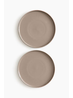 H&M - Beige 2-pack stoneware mid plates