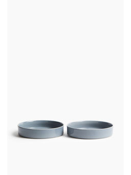 H&M - Blue 2-pack stoneware deep plates
