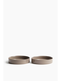 H&M - Beige 2-pack stoneware deep plates