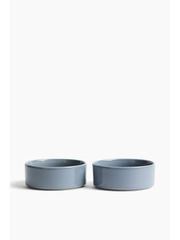 H&M - Blue 2-pack small stoneware bowls