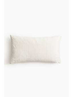 H&M - White Embroidered cotton pillowcase
