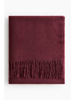 H&M - Red Fringed blanket