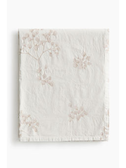 H&M - Beige Jacquard-weave sateen tablecloth