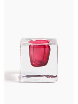 H&M - Red Small glass candlestick