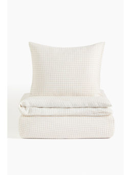 H&M - White Muslin single duvet cover set