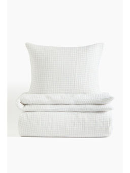 H&M - White Muslin single duvet cover set