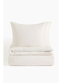 H&M - White Muslin double/king duvet cover set