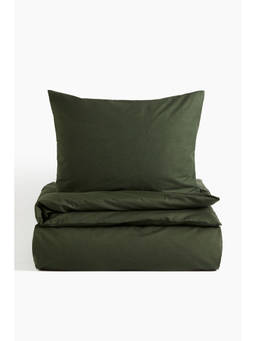 H&M - Green Cotton single duvet cover set